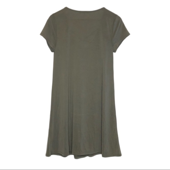 Socialite Cross Front Olive Dress - Picture 3 of 3